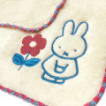 Japan Miffy Fliffy Embroidered Mini Towel Handkerchief - Cream Red Flower - 2