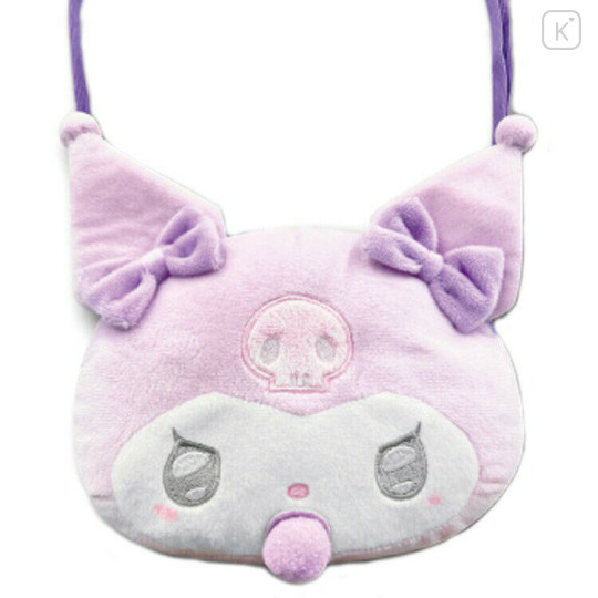 Japan Sanrio Face Pochette Should Bag - Kuromi / Angel Baby - 1