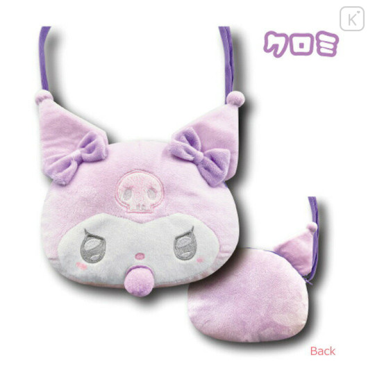 Japan Sanrio Face Pochette Should Bag - Kuromi / Angel Baby - 2