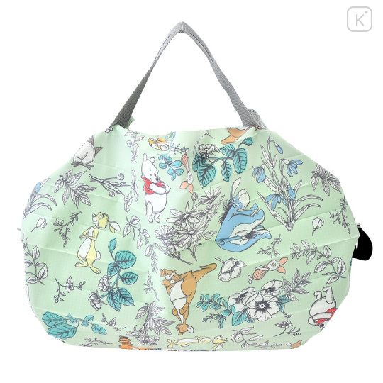 Japan Disney Store Shupatto Pocketable Bag (S) - Pooh & Friends : Green - 1