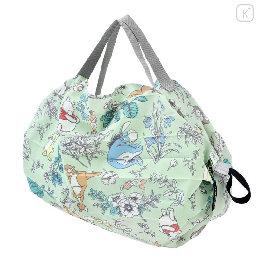 Japan Disney Store Shupatto Pocketable Bag (S) - Pooh & Friends : Green - 2