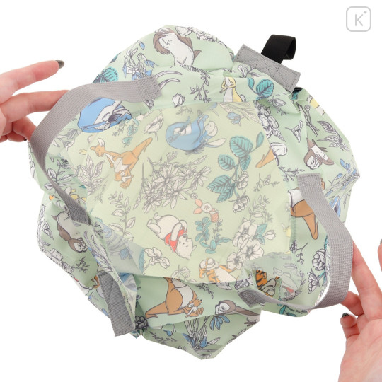 Japan Disney Store Shupatto Pocketable Bag (S) - Pooh & Friends : Green - 6