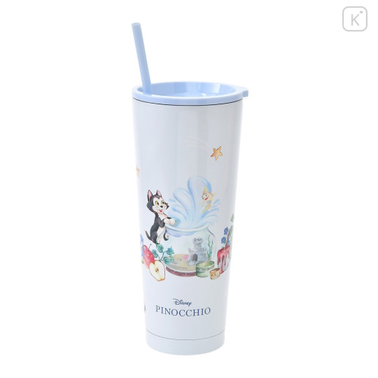 Japan Disney Store Stainless Steel Tumbler With Lid - Figaro & Cleo - 1