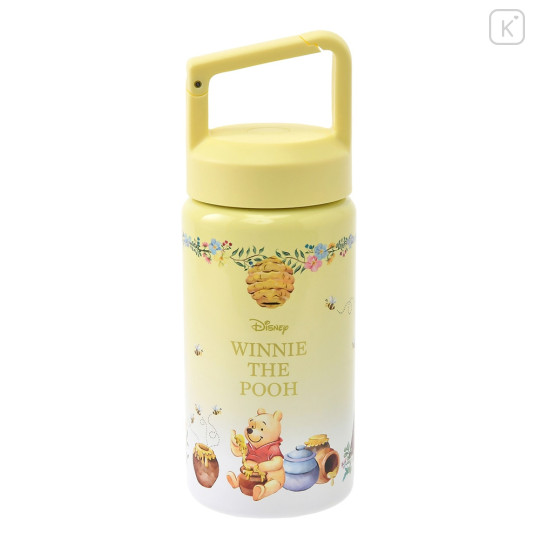 Japan Disney Store Stainless Steel Cold Water Bottle - Pooh In Forest - 1