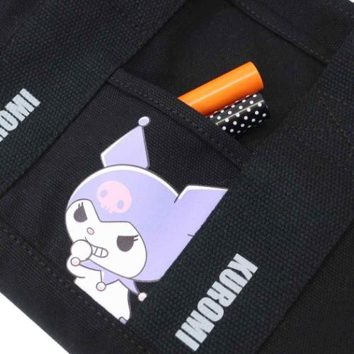 Japan Sanrio Tote Bag Divided Holder - Kuromi / Black - 4