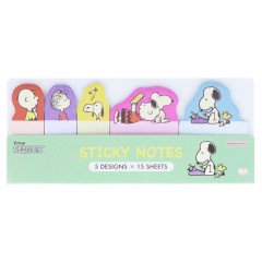 Japan Peanuts Slim Sticky Notes - Snoopy & Kids / Colorful