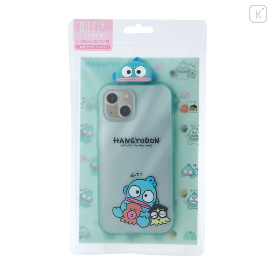 Japan Sanrio IIIIfit Frame Clear iPhone Case - Hangyodon / iPhone15 & iPhone14 & iPhone13 - 2