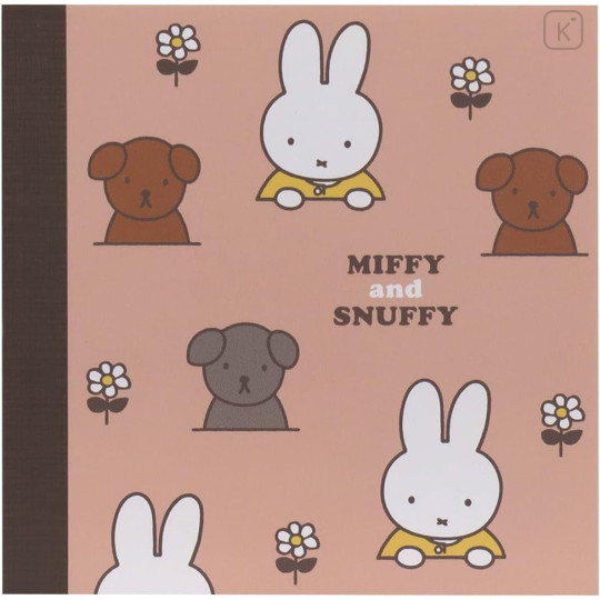 Japan Miffy Square Memo - Miffy & Snuffy : Light Orange - 1