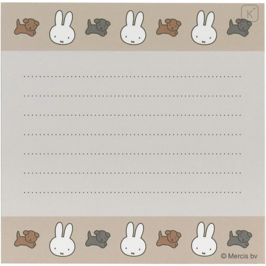 Japan Miffy Square Memo - Miffy & Snuffy : Light Orange - 4