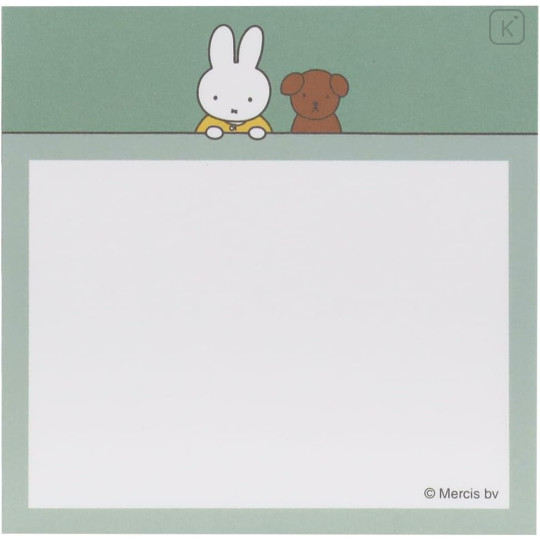 Japan Miffy Square Memo - Miffy & Snuff / Light Green - 2