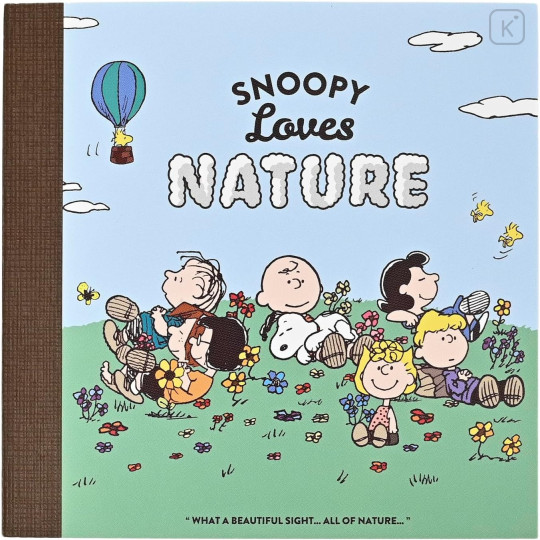 Japan Peanuts Square Memo - Snoopy & Kids / Love Nature - 1