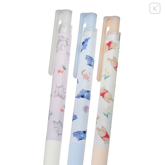 Japan Disney Store Juice Up Gel Pen 3pcs Set - Pooh & Stitch & Baymax - 3