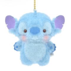 Japan Disney Store Fluffy Plush Keychain - Stitch / Hoccho Blessed Flat