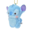 Japan Disney Store Fluffy Plush Keychain - Stitch / Hoccho Blessed Flat - 2