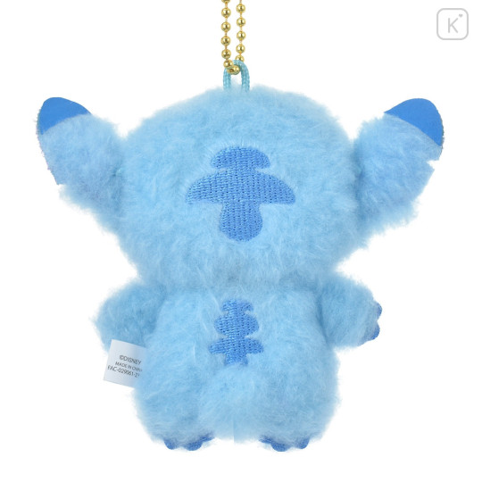 Japan Disney Store Fluffy Plush Keychain - Stitch / Hoccho Blessed Flat - 3
