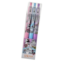 Japan Disney Store Sarasa Clip Gel Pen Set - Minnie & Rapunzel & Alice / Black & Flower
