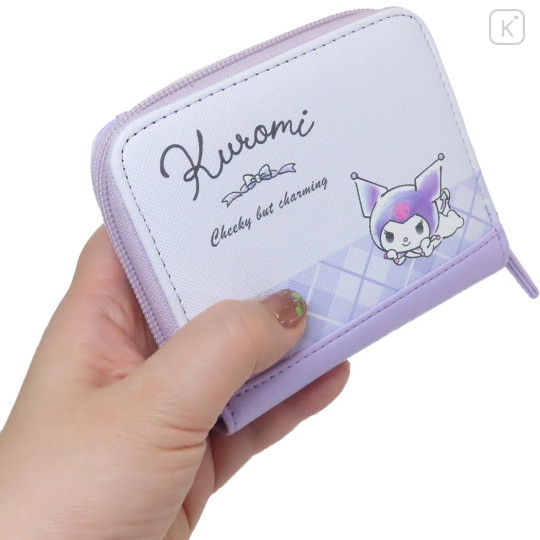 Japan Sanrio Bifold Wallet - Kuromi / Happy Plaid - 2