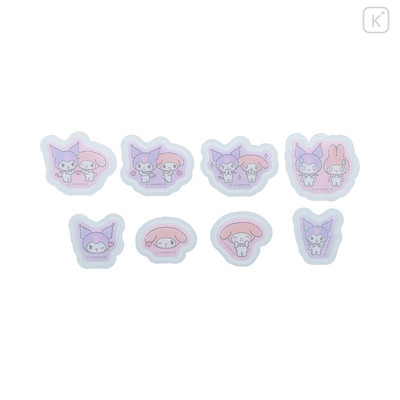 Japan Sanrio Clear Sticker Pack - Kuromi & My Melody / Sisters - 2