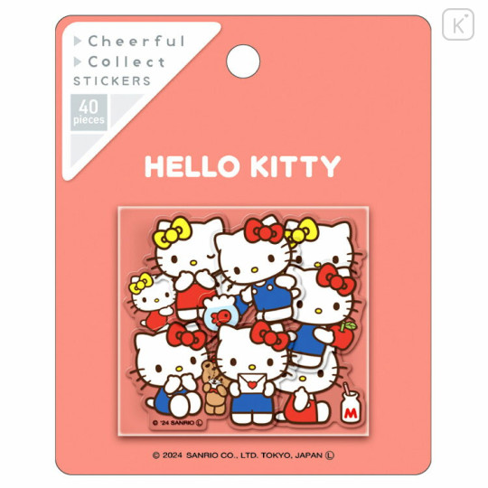 Japan Sanrio Sticker Pack - Characters / Cheerful Hello Kitty & Hello Mimmy - 1