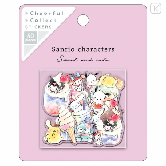 Japan Sanrio Cheerful Collect Stickers - Characters / Sweets - 1