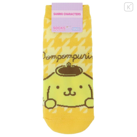 Japan Sanrio Socks - Pompompurin / Houndstooth - 1