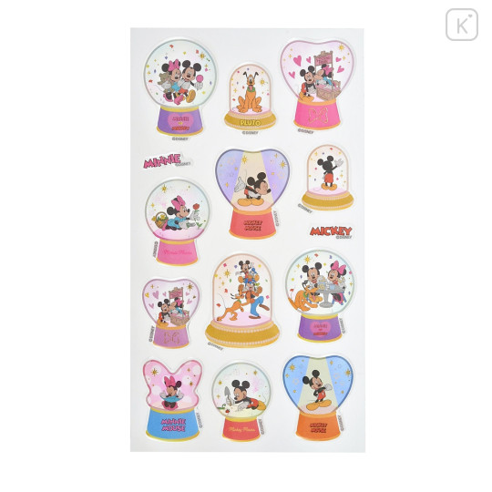Japan Disney Store Snow Globe Puffy Sticker Collection - Mickey & Friends - 2