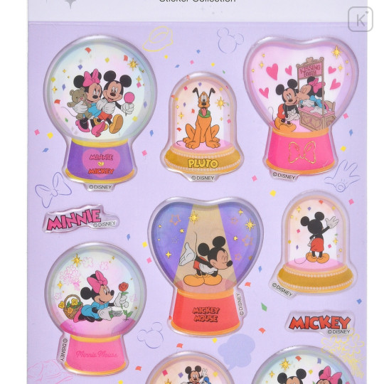 Japan Disney Store Snow Globe Puffy Sticker Collection - Mickey & Friends - 3