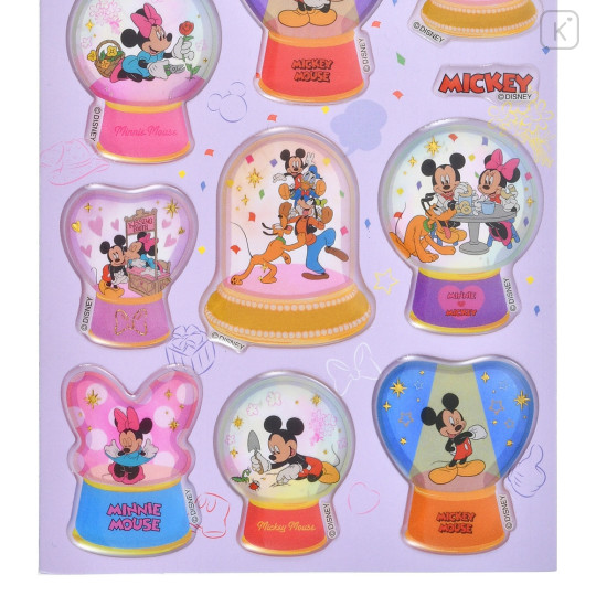 Japan Disney Store Snow Globe Puffy Sticker Collection - Mickey & Friends - 4