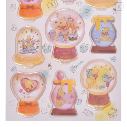 Japan Disney Store Snow Globe Puffy Sticker Collection - Pooh & Friends - 4