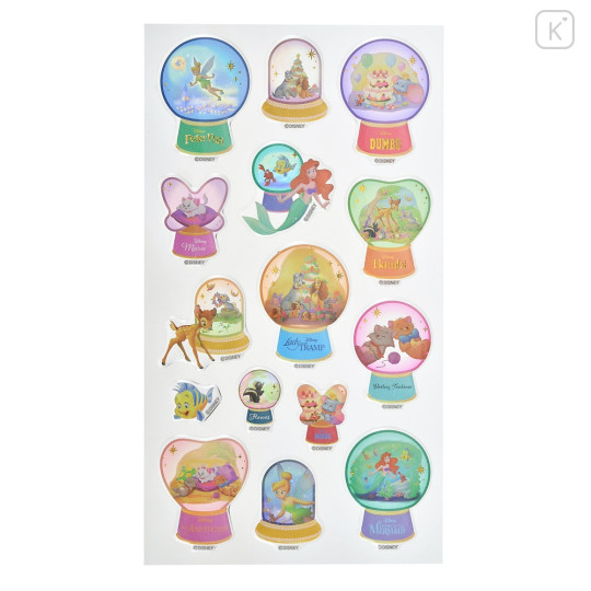 Japan Disney Store Snow Globe Puffy Sticker Collection - Disney Characters - 2