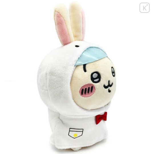 Japan Chiikawa Chubby Potetama Plush Toy - White Rabbit Raincoat / Rainy Day - 2