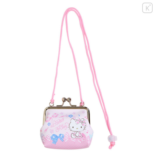 Japan Sanrio Original Gamaguchi Rope Purse - Hello Kitty - 1