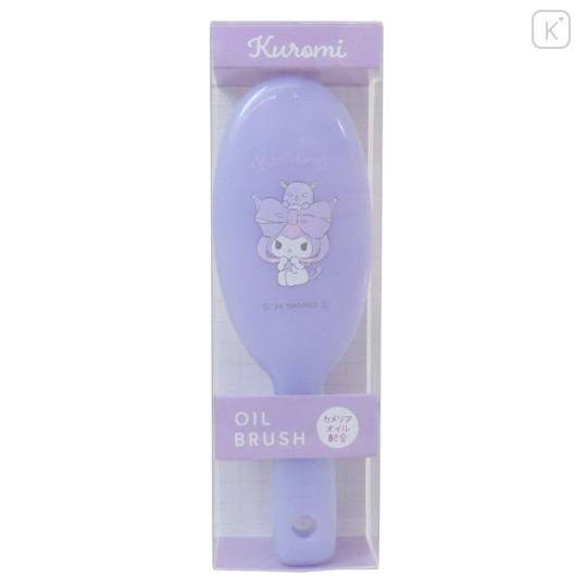 Japan Sanrio Hair Brush - Kuromi / Baku & Big Ribbon - 3