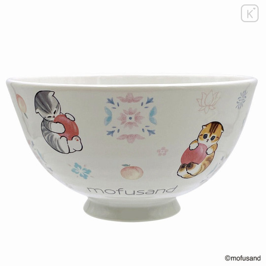 Japan Mofusand Lightweight Tea Bowl - Cat : Peach - 3