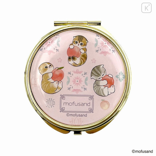 Japan Mofusand 2-sided Compact Mirror - Cat / Peach - 1