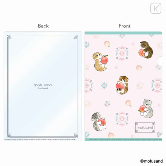 Japan Mofusand A4 Clear File - Cat / Peach - 1