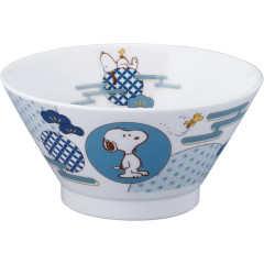 Japan Peanuts Porcelain Ramen Bowl - Snoopy / Pine Blue