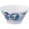 Japan Peanuts Porcelain Ramen Bowl - Snoopy / Pine Blue - 2