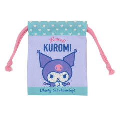 Japan Sanrio Drawstring Pouch - Kuromi / Retro