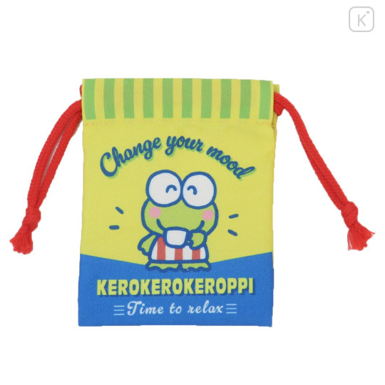 Japan Sanrio Drawstring Pouch - Keroppi / Retro - 1