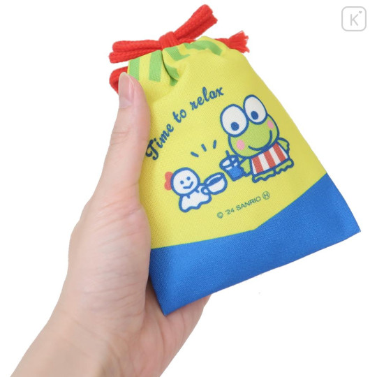 Japan Sanrio Drawstring Pouch - Keroppi / Retro - 2