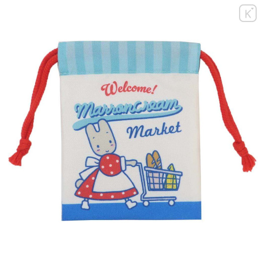 Japan Sanrio Drawstring Pouch - Marroncream / Retro - 1