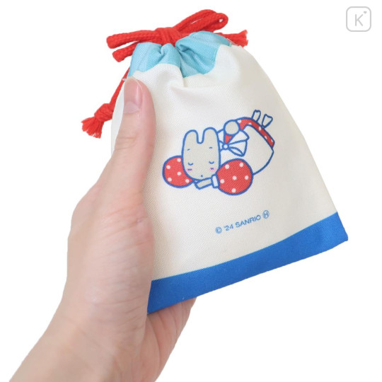 Japan Sanrio Drawstring Pouch - Marroncream / Retro - 2