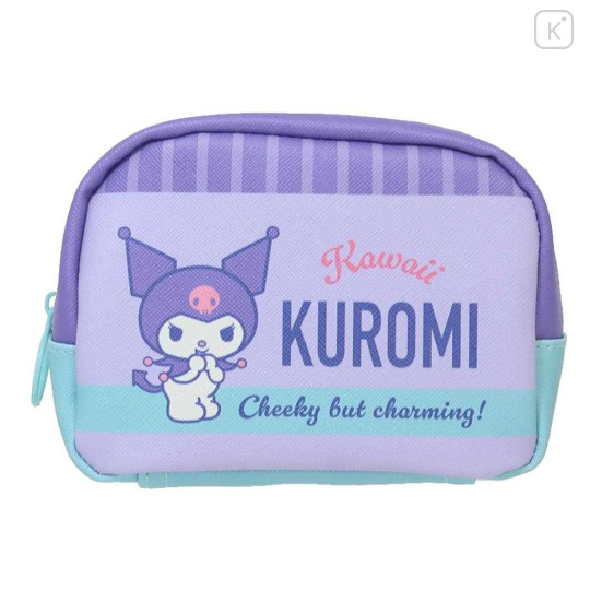 Japan Sanrio Square Pouch - Kuromi / Retro - 1