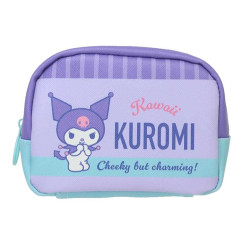 Japan Sanrio Square Pouch - Kuromi / Retro