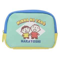 Japan Sanrio Square Pouch - Minna No Tabo / Retro