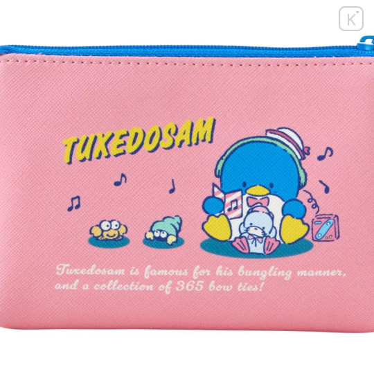 Japan Sanrio Flat Pouch - Tuxedosam / Retro Clear Cassette - 5