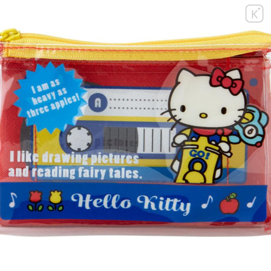 Japan Sanrio Flat Pouch - Hello Kitty / Retro Clear Cassette - 4