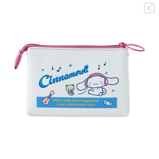 Japan Sanrio Flat Pouch - Cinnamoroll / Retro Clear Cassette - 2