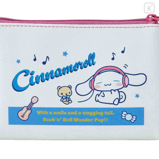 Japan Sanrio Flat Pouch - Cinnamoroll / Retro Clear Cassette - 5